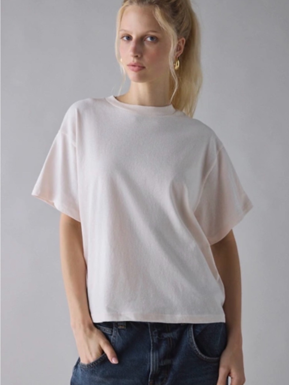 BDG Relaxed Crew Tee in Pale Blush